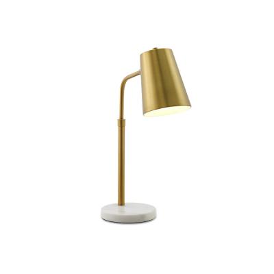 China Modern Child Learning Desk Lamp Metal Lamp Shade Marble Base Customizable Decorative Light Fixtures for sale