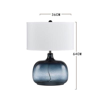 China Contemporary New Classical Blue Bubble Lamp Bedroom Living Room Study European Luxury Retro American Glass Bedside Lamp Decoration for sale