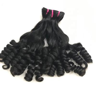 China Hot Sale Wholesale 10A Fumi Flower Curly Hair Double Flower Raw Weft Vietnamese Cuticle Aligned Virgin Hair Curly Hair Extension for sale