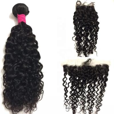 China Brazilian Water Wave Hair Bundles Human Virgin Water Wave Bundle Deals 100% Unprocessed Synthetic Hair Lace Front Hair Vendors for sale