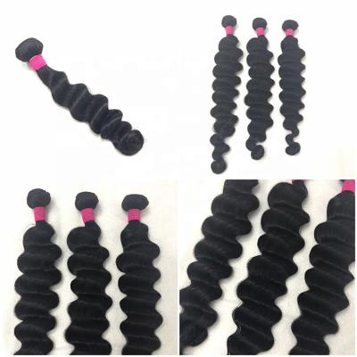 China Unprocessed Peruvian WAVE Hair Virgin Deep Loose Deep Wave Human Hair Extensions Natural Wave 3 Bundles With Factory Price for sale