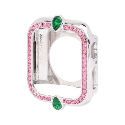 China Fashion Bling Shockproof / Anti-Drop Women Women Full Coverage Watch Cover Screen Protector Diamond-encrusted Bumper Frame For Apple Watch for sale