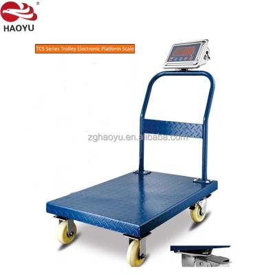 China Carbon steel new model large display load cell trolley shape 500KG 1000kg scale industry zemic for sale