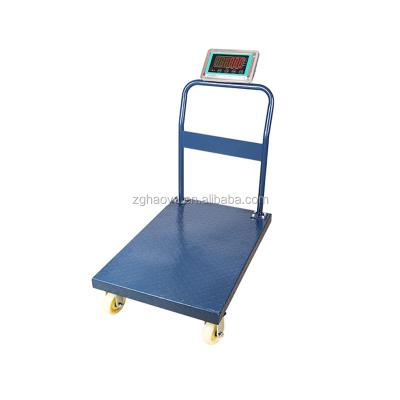 China Heavy Duty Carbon Steel 4 Wheels Transport Cart Scale for sale