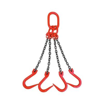 China Hot Selling Heavy Industry Forged Customized 4 Leg Chain Lifting Sling With Clevis Hook for sale