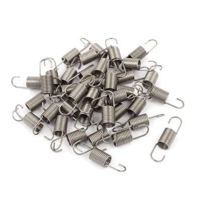 China 10mmx7mmx0.7mm Double Cylinder Stainless Steel Hook Tension Spring Silver Tone 100pcs/pack for sale