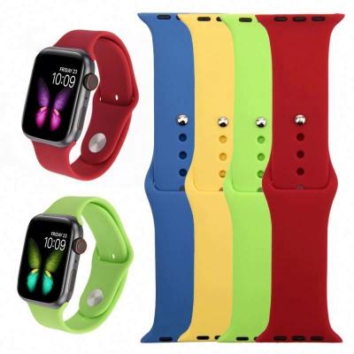 China Replacement Wholesale Price Sports Watch Belt Watch Band Silicone Strap For Apple iWatch 6 Se Series 5 38MM 40MM 42MM 44MM for sale