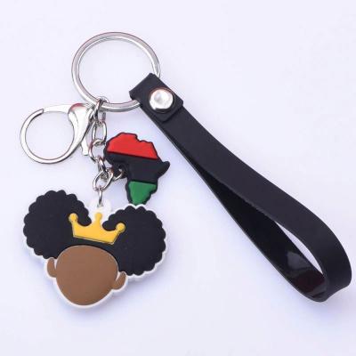 China 2021 Hot Selling Black Girl Key Chain Black Girl Magic Sorority Supporter Key Chains For Key Decoration for sale