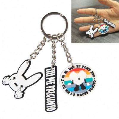 China 2022 Promotion Gift Key Chain New Bad Souvenir Rabbit Customized 2D Silicone Resin 3D Charm Key Chain PVC Mini Shoes Sneaker Soft Rubber for sale