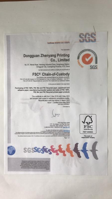 FSC - Dongguan Zhenyang Printing Co., Limited