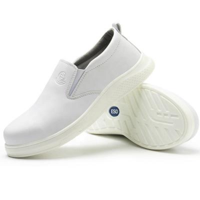 China Steel Toe Anti Slip White Safety Shoes For ESD Clean Room With Plastic Toe Protection for sale