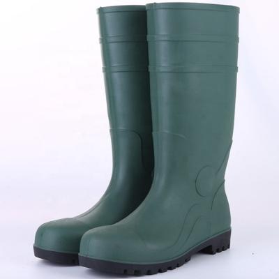 China Durable Steel Toe PVC Wellington Polyester S5 Safety Work Anti-Slip Resistant Rain Boots for sale