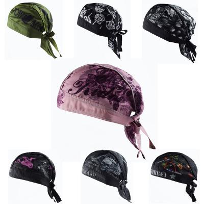 China New Fashion Motorcycle Biker Skull Print Cap Hat Helmet Liner Breathable Unisex Head Wrap Fitted Pirate Scarf for sale