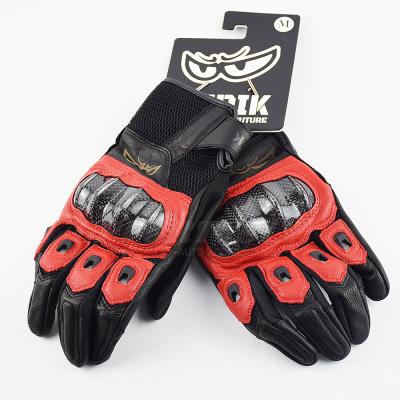 China Motorcycle Windproof Gloves Leather Men Women Hard Carbon Fiber Shell Motocross Motorbike Cycling Outdoor Sports Gloves for sale