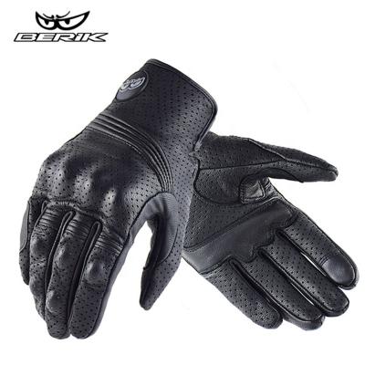 China New Retro Black Motocicleta Guantes Moto Luvas Motorcycle Motocross Glove Goatskin Leather Touch Screen Men Motorcycle Gloves Comfortable Anti Slip Gloves for sale