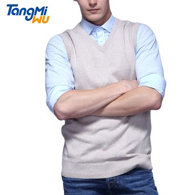 China 100 men's sleeveless sweater vest men's thin v-neck cotton anti-pilling sweaters wholesale 2021 autumn men for sale