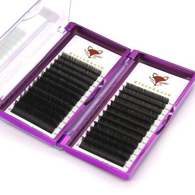 China Super Soft and Ultra Light Luxury Glossy Flat Lashes Extensions Boxes Lick Fans Super Hybrid Ellipse Lashes Flat 0.25 for sale