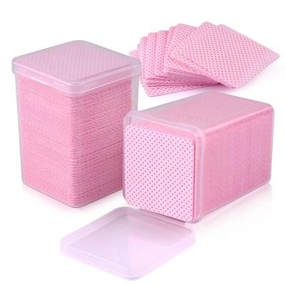 China Non Woven Lint Free Lash Glue Cleaner Pads For Eyelash Extensions And Nail Polish Removers Pink for sale