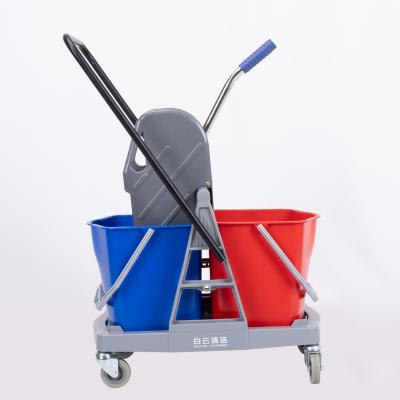 China AF08076 BAIYUN 34L 2-Bucket Mop Wringer Bucket Cleaning Tools Wringer Cart Viable for sale