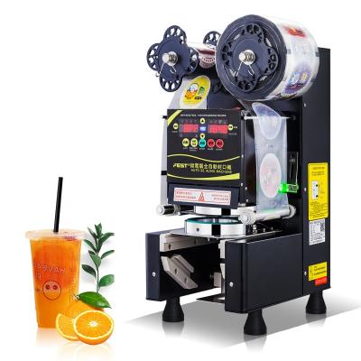 China Commercial Automatic Food Plastic And Paper Cup Sealer Sealing Machine For Milk Tea, Soy Milk, Coffee Cups for sale