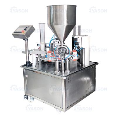 China Full Automatic Food Filling And Sealing Machine Milk All In One Tea Block Plastic Cup Paper Cup Paste Filling And Sealing Machine Price for sale