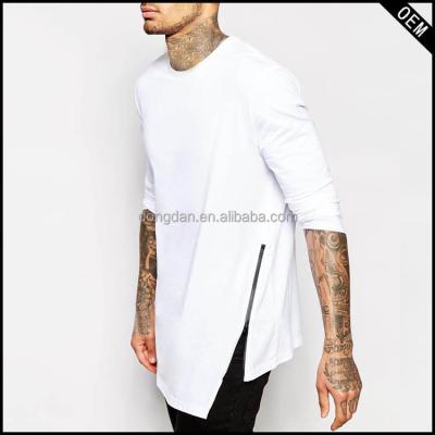 China Design fashion white long sleeve anti-pilling 100 Egyptian cotton luxury loose t-shirt with cheap price for sale