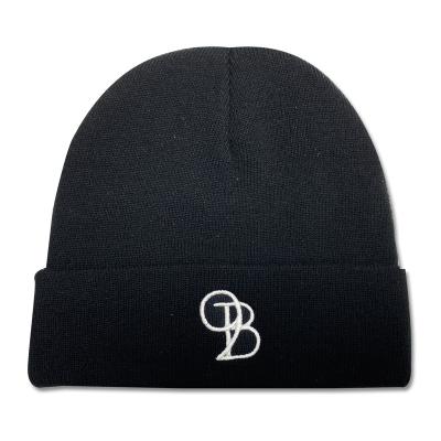 China JOINT Unisex Beanie Hat With Applique Wholesale Plain Knitted Winter Hats With Embroidery Custom Logo for sale