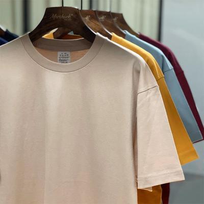 China Anti-Wrinkle OEM Customized 210g Round Drop Shoulder Neck Men Clothes T-shirt 100% Cotton LOGO Printing Embroidered Plus Size T Shirts For Men for sale