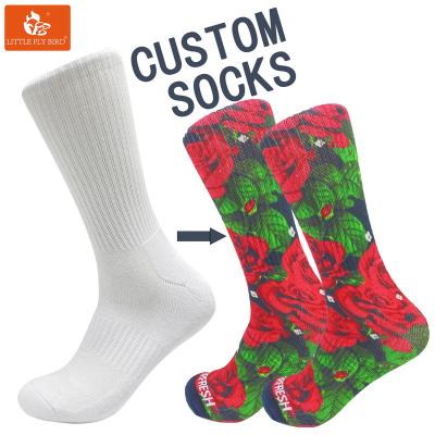 China Antibacterial 3d Digital Printing Socks Treatment Factory Custom Color Printed Blank Sublimation Sport Socks Unisex Sock For Men for sale