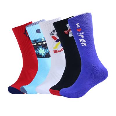 China OEM Breathable Custom Knitted Basketball Logo Socks Sport Padded Custom Socks Terry Socks Elites for sale