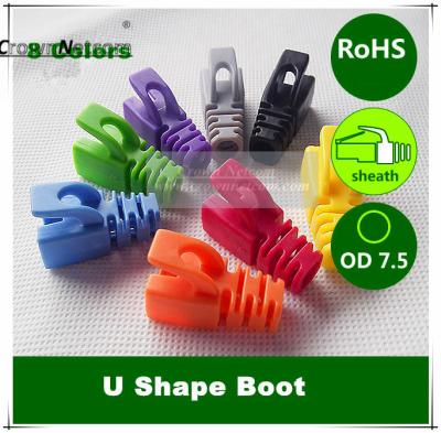 China 8 Colors RoHS U Boots Cat6 Shielded Boots 7.5MM Colorful U Sheath Shielded Boots for sale