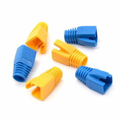 China RoHS PUR Cat7 Cable Boots Cat6A Shielded Boots OD 7-8.5MM Colorful Sheath Shielded Boots for sale