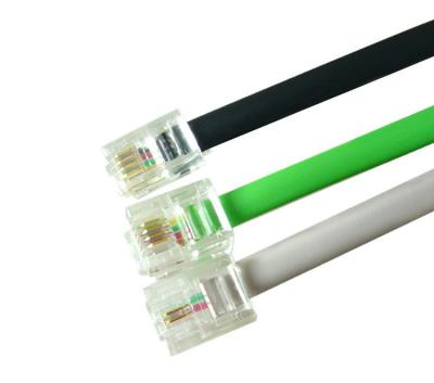 China Alambres de teléfono planos desnudos del cobre 6P4C del cable de teléfono RJ11 en venta