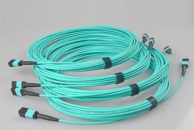 China MM OM3 MPO Fiber Patch Cord  Multimode 24Core MPO Optical Fiber Jumper for sale