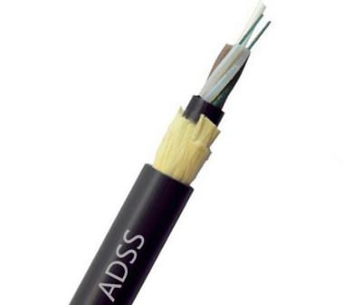 China Optical Fiber Cable SM 24 48 72 96 144 Core Outdoor Fibra Optica ADSS for sale