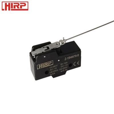 China Small Action Limit Switches Snap Hinger Lever Micro Switch Z-15HW78-B for sale