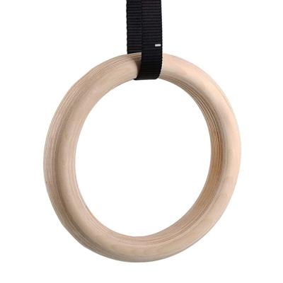 China Home Use Adjustable High Quality Wood Straps Pull Up Gym Gymnastic Rings for sale