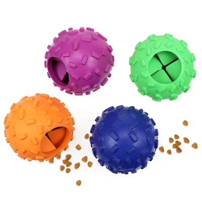 China Stocked Manufacturers Wholesale Rubber Ball Food Dispenser Dog Interactive Molar Dental Chew Cleaning Chew Toys for sale