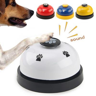 China Stocked Pet Toys Bell for Dogs Small Cat Training Interactive Toy Called Supper Bells Footprint Ring Trainer Feeding Reminder For Teddies for sale