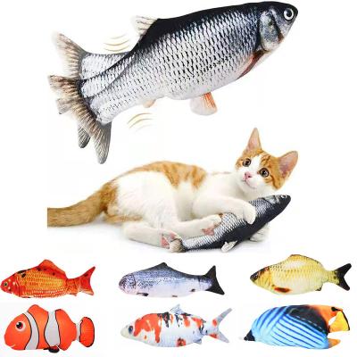 China Cat Playing Custom Logo Electric Pet Usb Wocal Soft Stocked Fish Toy For Cat Toys Realistic for sale