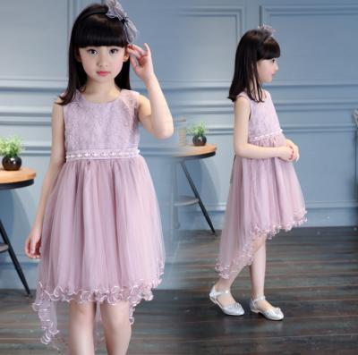 China Anti-wrinkle Lace Dovetail Dress New Fashion Princess Dress In Big Girls Dress Girl Net Tulle Skirt for sale