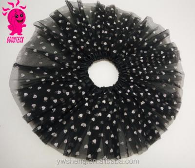 China wholesale hot sale black Anti-wrinkle glitter heart tutu or black star tutu glitter tutu skirt for sale