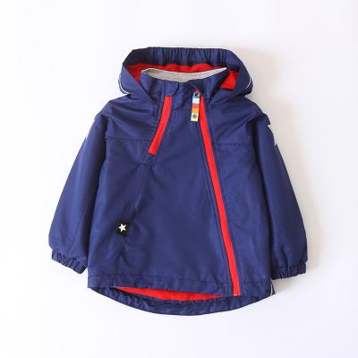 China New fashion style autumn winter pentagram star QUICK DRY velvet hoded kids coats boy anorak jacket for sale