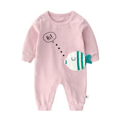 China Cute Summer Knitted Long Sleeve Baby Romper Spring Cotton Baby Clothes Organic Newborn Romper Jumpsuit for sale