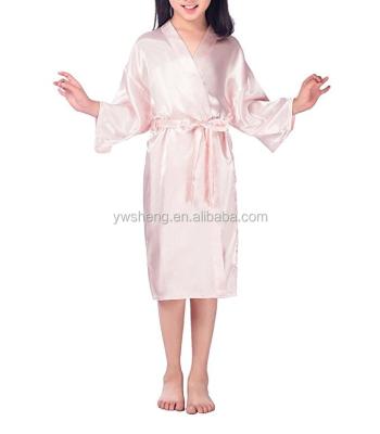 China 2017 Kids Breathable Satin Kimono Nightgown Bathrobe Bridal Lingerie Sleepwear For Spa for sale