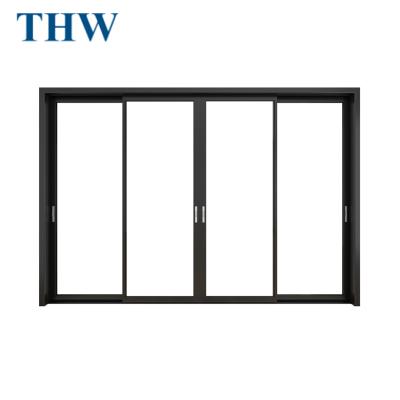 China THW Duke 2 Waterproof Modern Non-thermal Super Cavity Break Aluminum Sliding Door With Double Tempered Glass For Home for sale