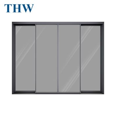 China Best-selling Waterproof Narrow View THW Seina K Magnetic Levitation Sliding Door Aluminum Alloy Glass Sliding Door For Bedroom for sale