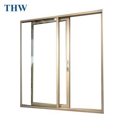 China THW Air Proof Sliding Door Double Design Aluminum Waterproof Tempered Glass Latest Sliding Door For Villa Home for sale