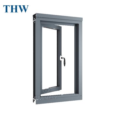 China THW AC100 Professional Glazed High Quality Double Swing Window Villa Modern House Casement Window Aluminum Windows With Screen for sale