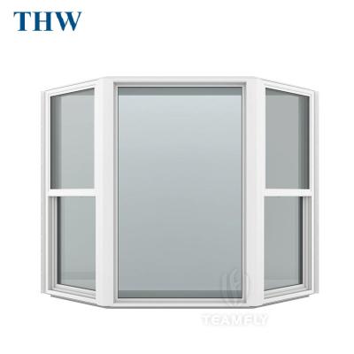 China THW California Hurricane Impact Double Tempered Glass Lowes French Garden Window With Casement Panels Hot Sale In USA for sale